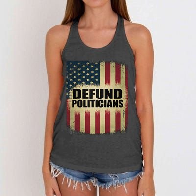 Defund Politicians Defund D.C. Clear The Swamp Women's Knotted Racerback Tank