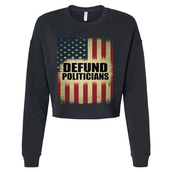 Defund Politicians Defund D.C. Clear The Swamp Cropped Pullover Crew