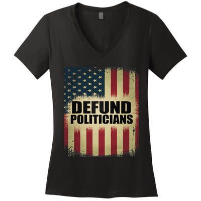 Defund Politicians Defund D.C. Clear The Swamp Women's V-Neck T-Shirt