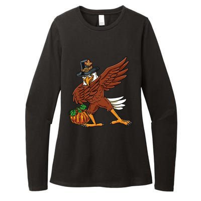 Dabbing Pilgrim Eagle Thanksgiving Funny Gift Womens CVC Long Sleeve Shirt