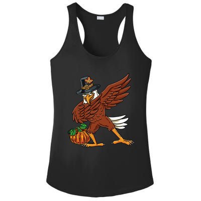 Dabbing Pilgrim Eagle Thanksgiving Funny Gift Ladies PosiCharge Competitor Racerback Tank