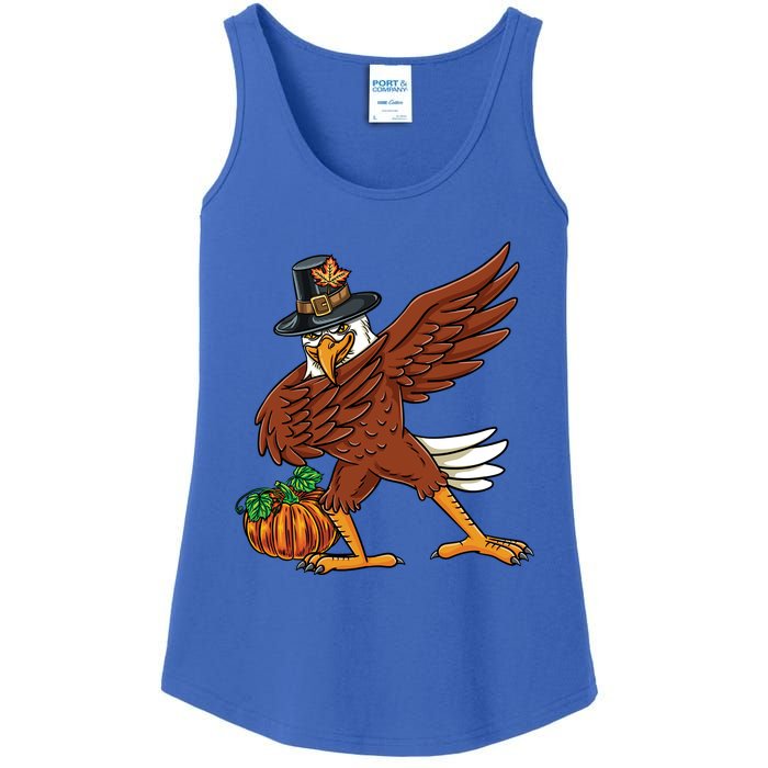 Dabbing Pilgrim Eagle Thanksgiving Funny Gift Ladies Essential Tank