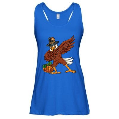 Dabbing Pilgrim Eagle Thanksgiving Funny Gift Ladies Essential Flowy Tank