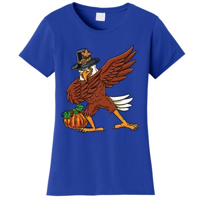 Dabbing Pilgrim Eagle Thanksgiving Funny Gift Women's T-Shirt