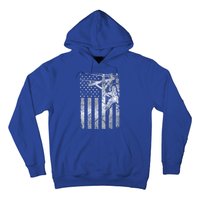 Distressed Patriotic Electric Cable Line American Flag Great Gift Hoodie