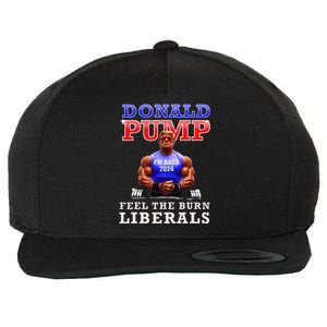 Donald Pump Funny Trump Feel The Burn Liberals 2024 Wool Snapback Cap