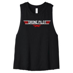 Drone Pilot Funny Quadcopter RC Flying Wings Gift Women's Racerback Cropped Tank