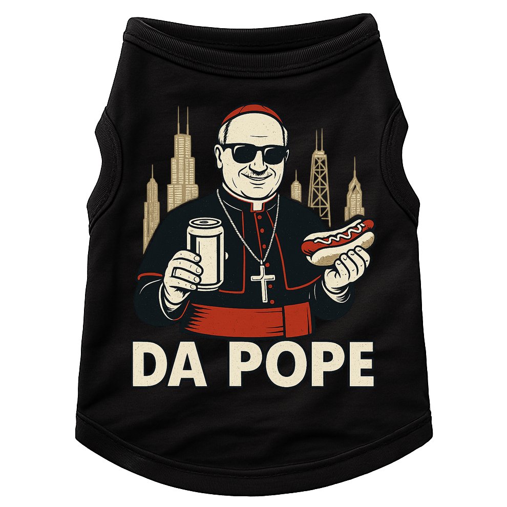 Da Pope From America Chicago Pope Leo XIV Doggie Tank