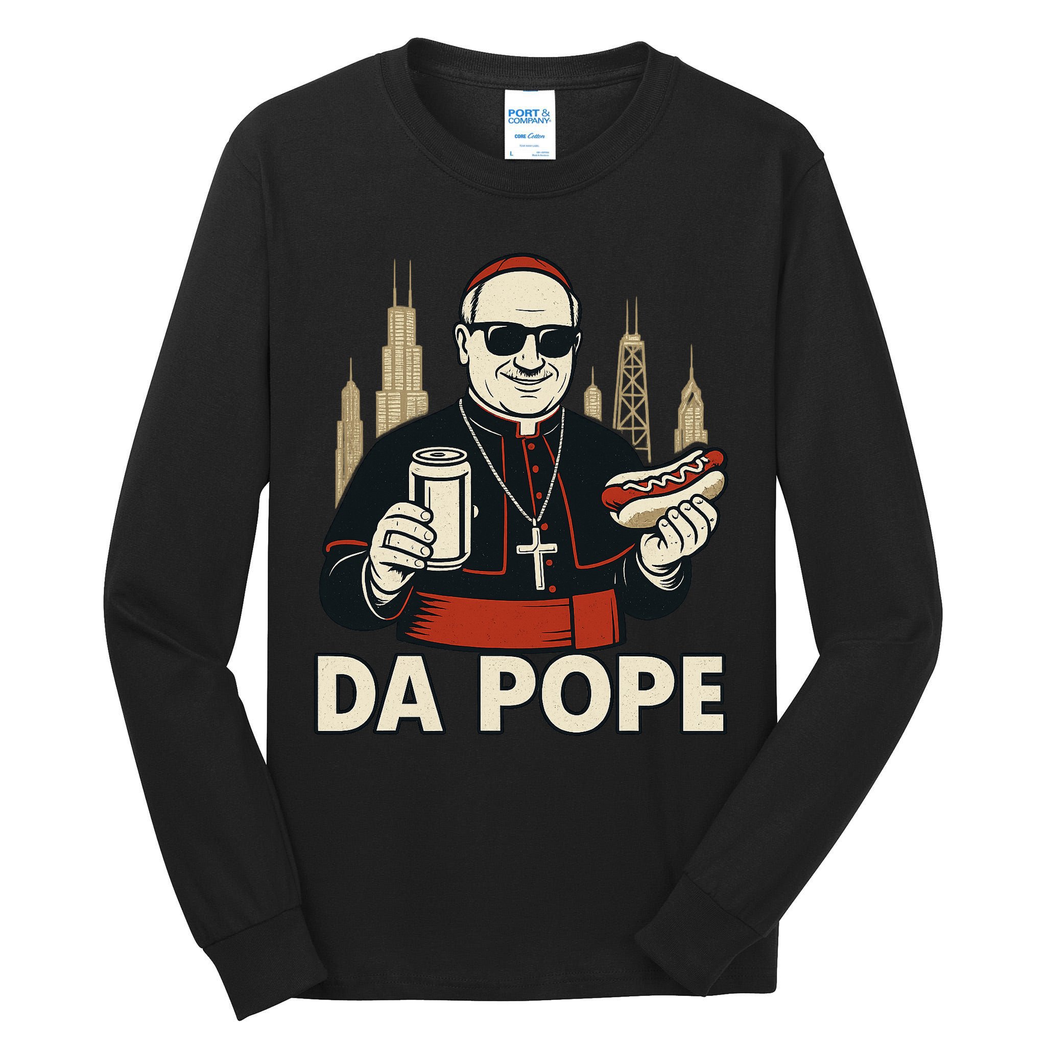 Da Pope From America Chicago Pope Leo XIV Tall Long Sleeve T-Shirt