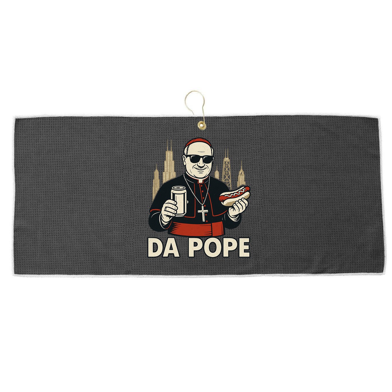 Da Pope From America Chicago Pope Leo XIV Large Microfiber Waffle Golf Towel