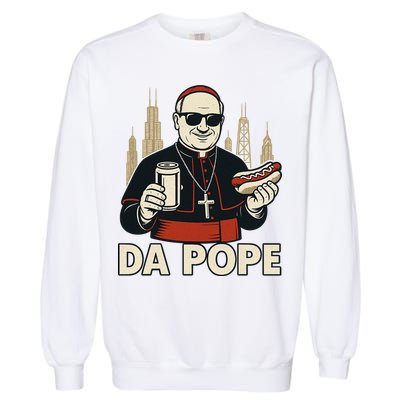 Da Pope From America Chicago Pope Leo XIV Garment-Dyed Sweatshirt