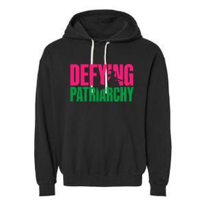 Defying Patriarchy Funny Feminist Witch Design Garment-Dyed Fleece Hoodie