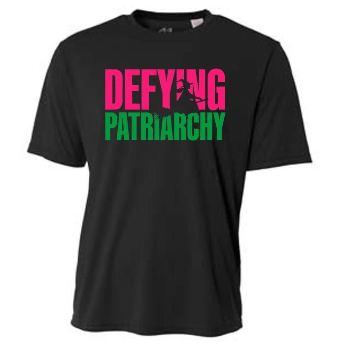 Defying Patriarchy Funny Feminist Witch Design Cooling Performance Crew T-Shirt