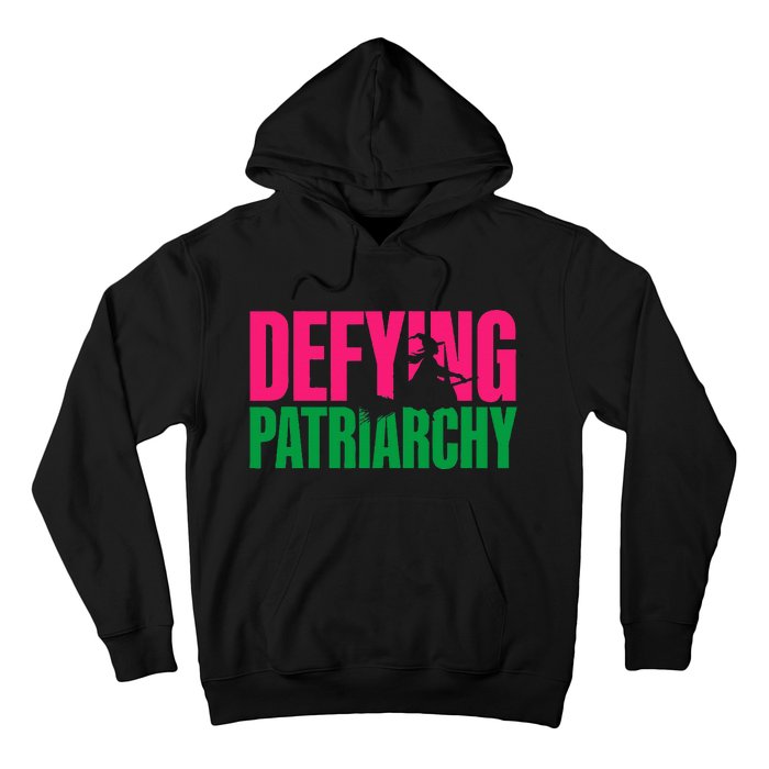 Defying Patriarchy Funny Feminist Witch Design Hoodie