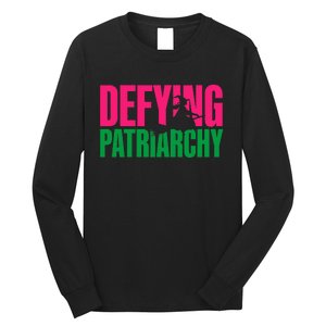 Defying Patriarchy Funny Feminist Witch Design Long Sleeve Shirt