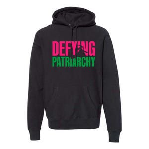 Defying Patriarchy Funny Feminist Witch Design Premium Hoodie