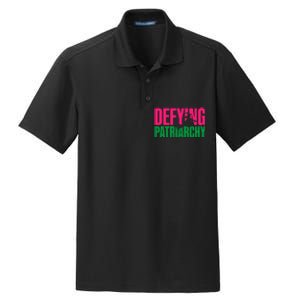 Defying Patriarchy Funny Feminist Witch Design Dry Zone Grid Polo