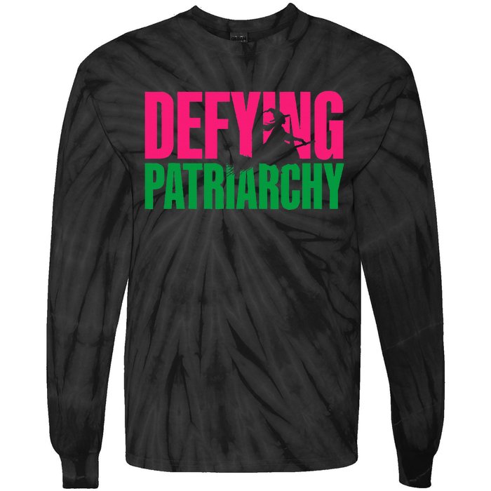 Defying Patriarchy Funny Feminist Witch Design Tie-Dye Long Sleeve Shirt