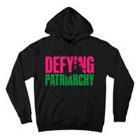 Defying Patriarchy Funny Feminist Witch Design Tall Hoodie