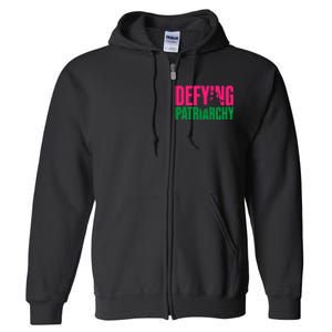 Defying Patriarchy Funny Feminist Witch Design Full Zip Hoodie