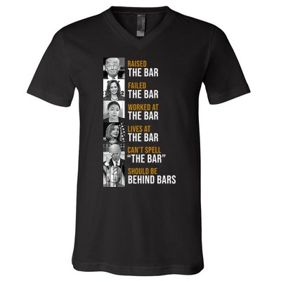 Democrat Party Funny Political Behind Bars V-Neck T-Shirt