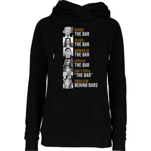 Democrat Party Funny Political Behind Bars Womens Funnel Neck Pullover Hood