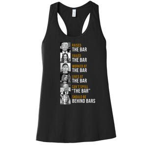 Democrat Party Funny Political Behind Bars Women's Racerback Tank