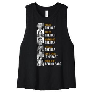 Democrat Party Funny Political Behind Bars Women's Racerback Cropped Tank