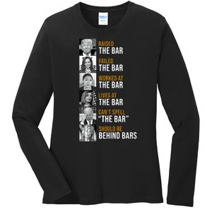 Democrat Party Funny Political Behind Bars Ladies Long Sleeve Shirt