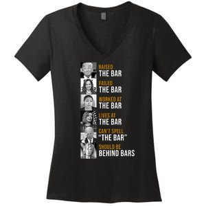 Democrat Party Funny Political Behind Bars Women's V-Neck T-Shirt