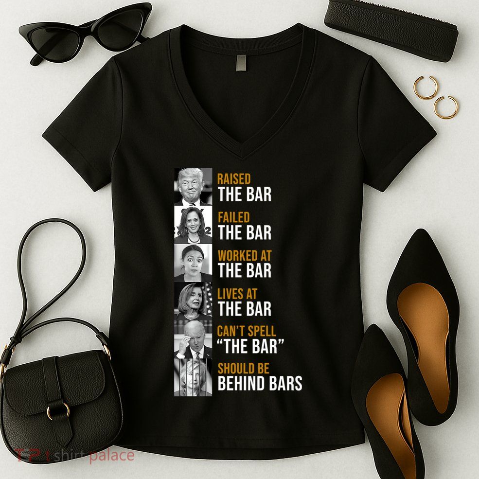 Democrat Party Funny Political Behind Bars Women's V-Neck T-Shirt