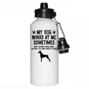 Dober Pinscher Funny Dog Lover Funny Gift For Birthday Xmas Gift Aluminum Water Bottle