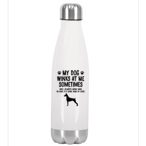 Dober Pinscher Funny Dog Lover Funny Gift For Birthday Xmas Gift Stainless Steel Insulated Water Bottle