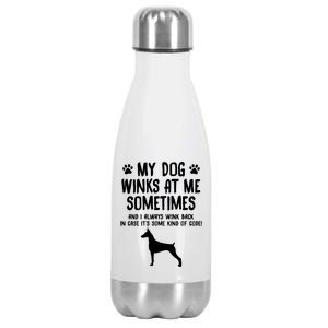 Dober Pinscher Funny Dog Lover Funny Gift For Birthday Xmas Gift Stainless Steel Insulated Water Bottle