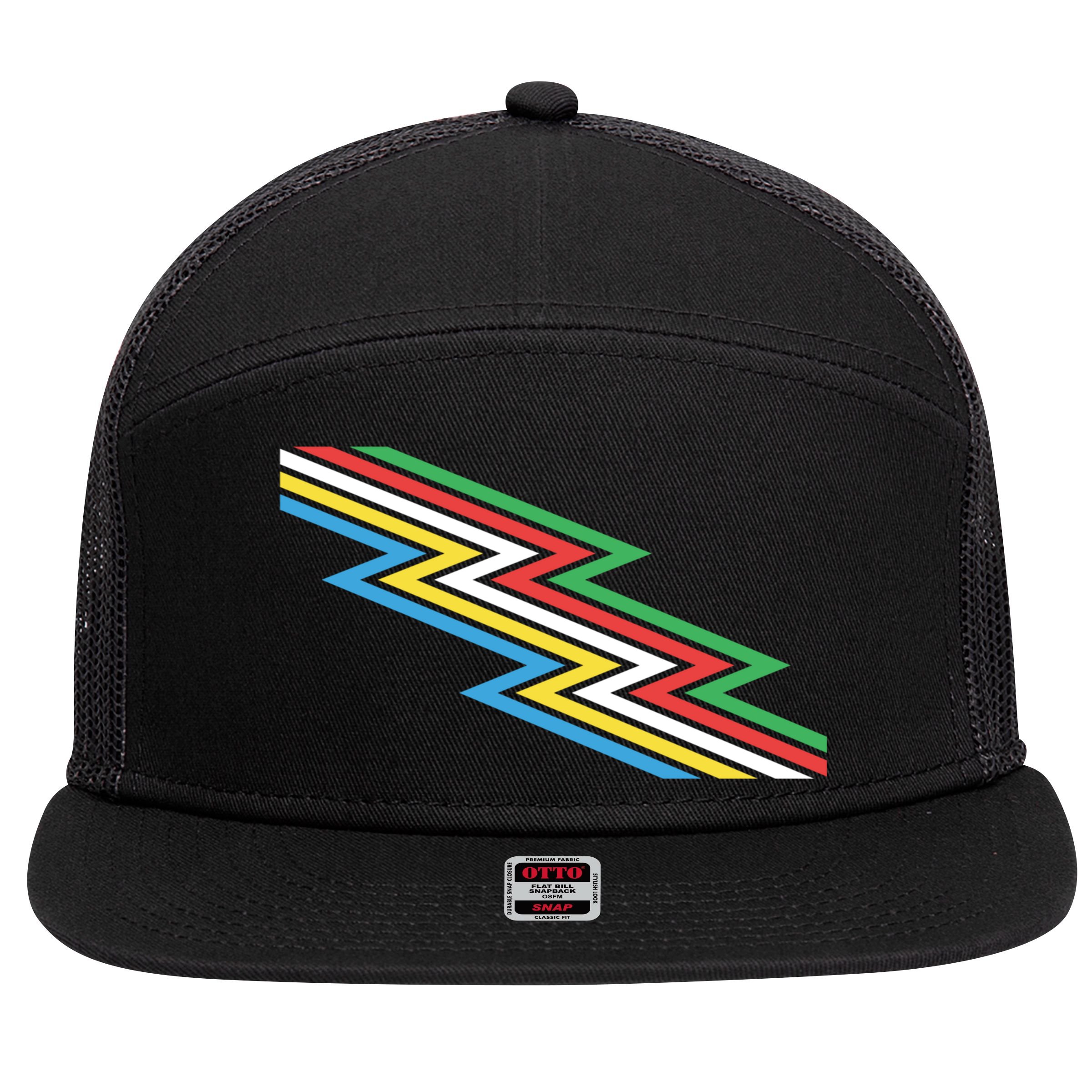 Disability Pride Flag July Disabled Pride Month Awareness Gift 7 Panel Mesh Trucker Snapback Hat