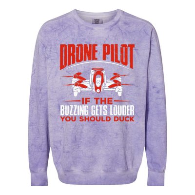 Drone Pilot Funny Drones Drone Pilot Quadrotor Colorblast Crewneck Sweatshirt