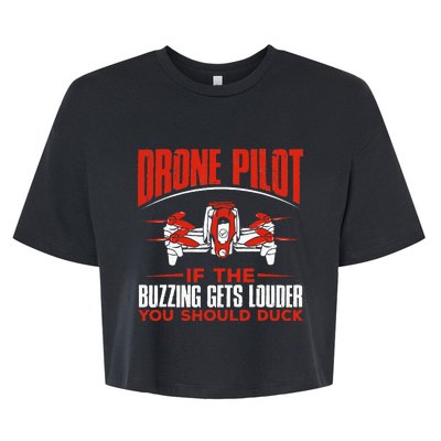 Drone Pilot Funny Drones Drone Pilot Quadrotor Bella+Canvas Jersey Crop Tee