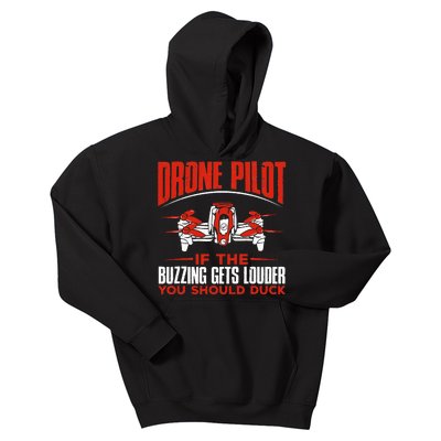 Drone Pilot Funny Drones Drone Pilot Quadrotor Kids Hoodie