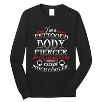 Dermal Piercing Funny Tattooed Body Piercer Gift Long Sleeve Shirt