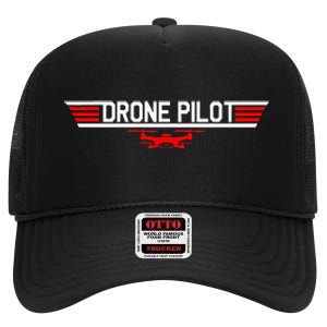 Drone Pilot Funny Quadcopter Rc Flying Wings Gift High Crown Mesh Back Trucker Hat