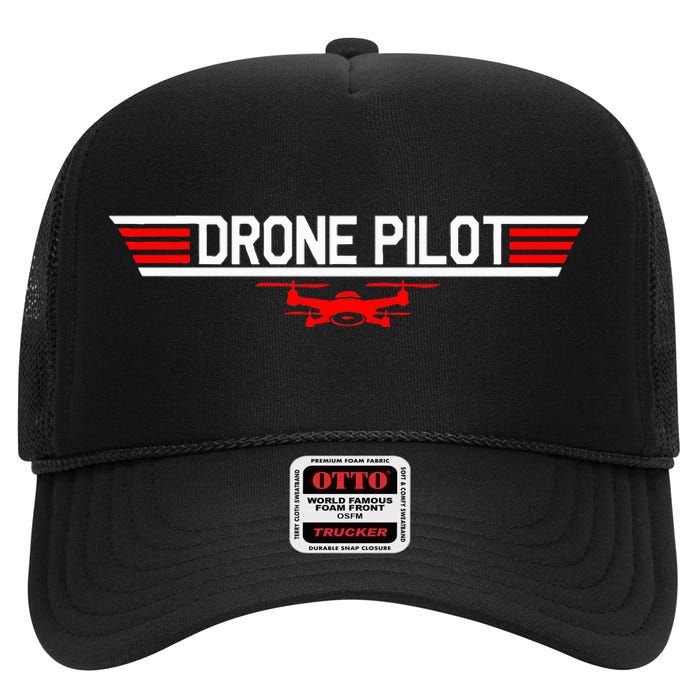 Drone Pilot Funny Quadcopter Rc Flying Wings Gift High Crown Mesh Back Trucker Hat