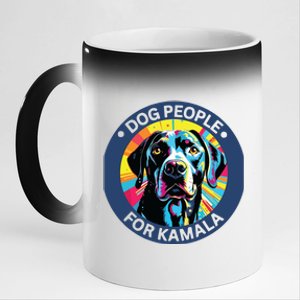 Dog People For Kamala Harris 11oz Black Color Changing Mug