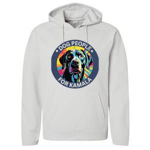 Dog People For Kamala Harris Performance Fleece Hoodie