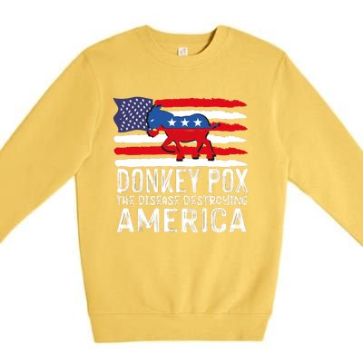 Donkey Pox Funny Anti Democrat Premium Crewneck Sweatshirt