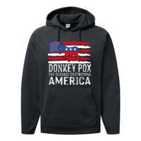 Donkey Pox Funny Anti Democrat Performance Fleece Hoodie