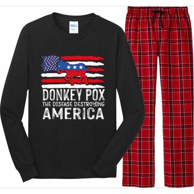 Donkey Pox Funny Anti Democrat Long Sleeve Pajama Set