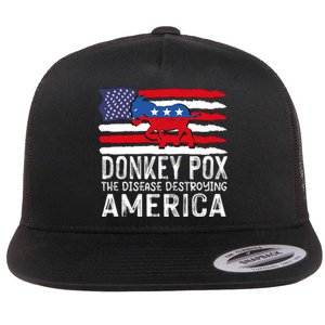 Donkey Pox Funny Anti Democrat Flat Bill Trucker Hat