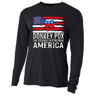 Donkey Pox Funny Anti Democrat Cooling Performance Long Sleeve Crew