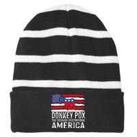 Donkey Pox Funny Anti Democrat Striped Beanie with Solid Band