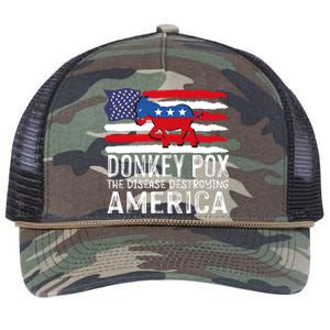 Donkey Pox Funny Anti Democrat Retro Rope Trucker Hat Cap